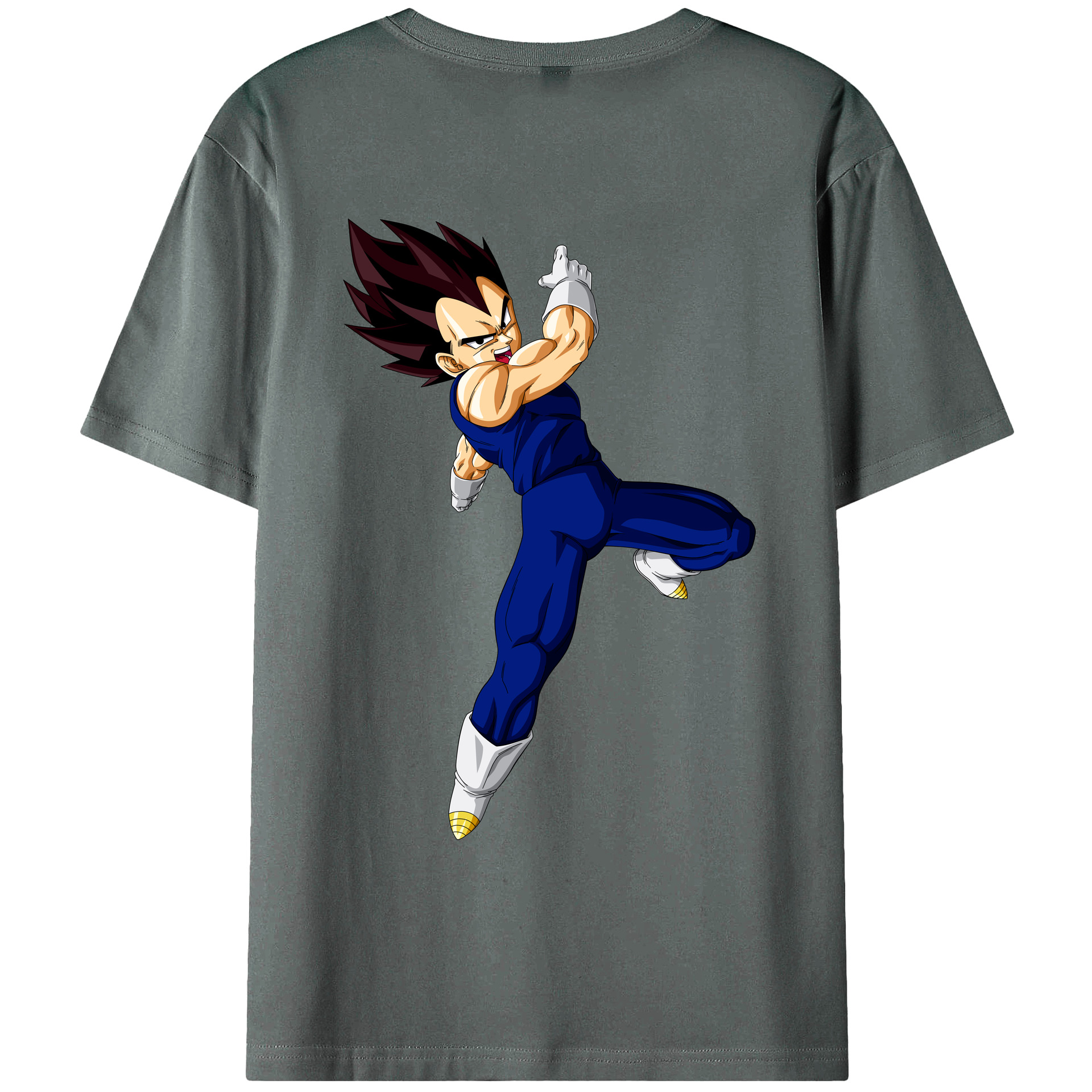 （画像用） ドラゴンボール ベジータ四世（Bejīta Yonsei）DRAGON BALL Vegeta IV 綿100％ メンズ半袖Tシャツ（バックプリント） 通気性